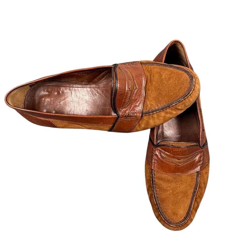 Bruno Magli Campus Loafers Mens Brown Suede Leather Penny Slip On U.S 8.5 W